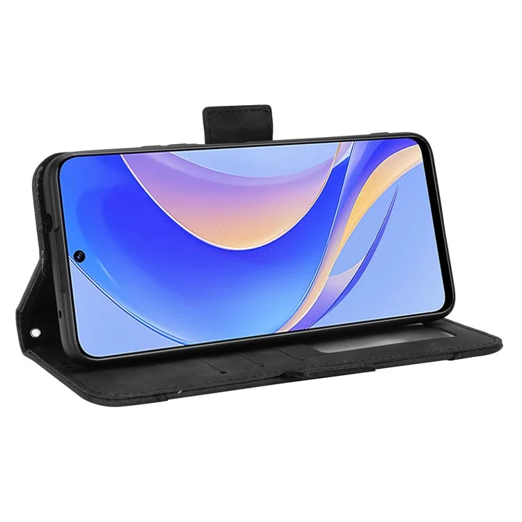 Профессиональный Чехол Для Huawei Nova Y90 4G / Наслаждайтесь 50 Pro 5G, Устойчивая к Царапинам PU Кожаный Телефонный Кошелек с Подставками Для Нескольких Слотов Для Карт - Черный