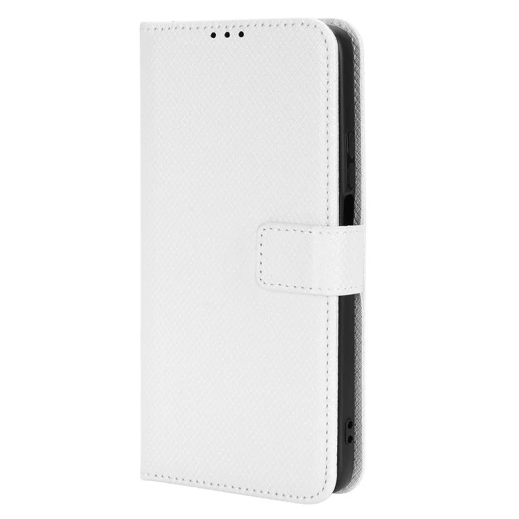 Phone Case For Huawei nova Y90 4G / Enjoy 50 Pro 4G, Full Protection Diamond Texture PU Leather Cell Phone Wallet Cover with Strap - White