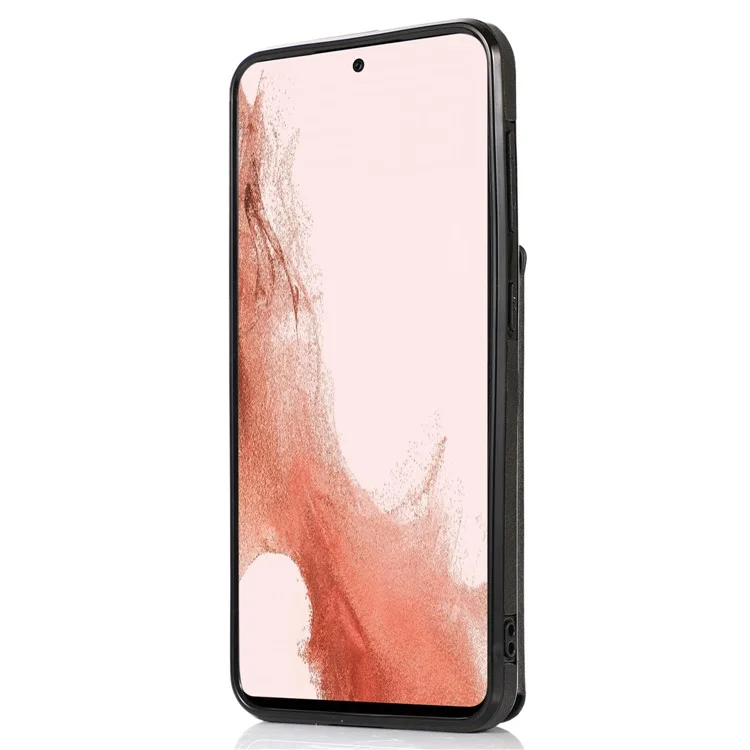 Для Samsung Galaxy S22 + 5G Slots Design Design Phone Case Case pu Leather + Tpu-защитная Крышка - Черный
