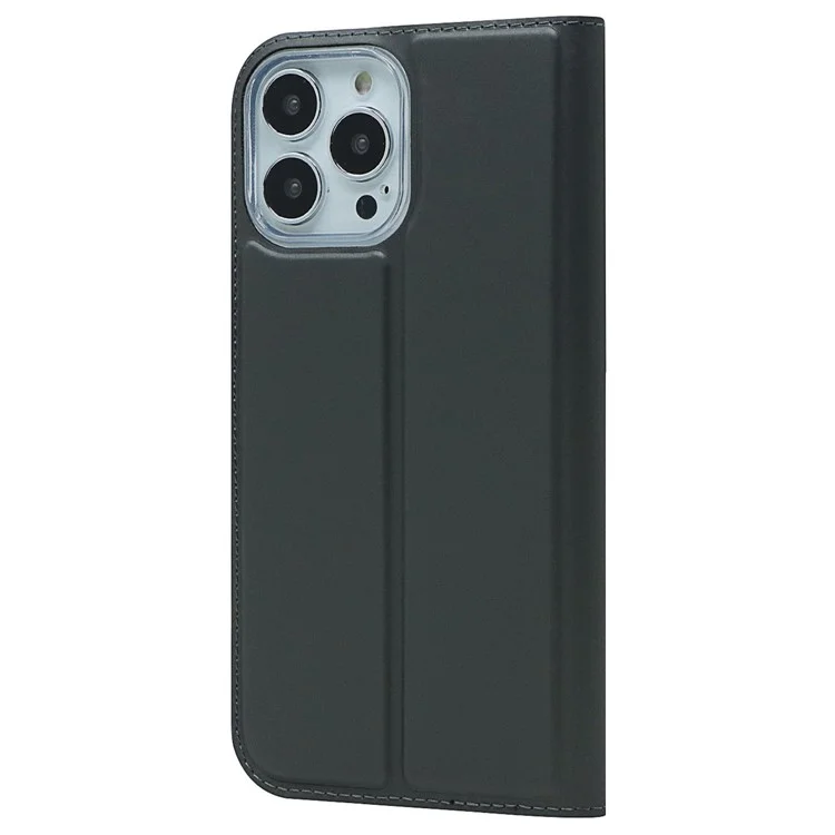 Para Iphone 14 Pro Max 6.7 Pulgadas PU Case de Cuero Diseño de la Ranura de la Ranura Magnetic Adsorción Cubierta de Teléfono a Prueba de Choques - Negro