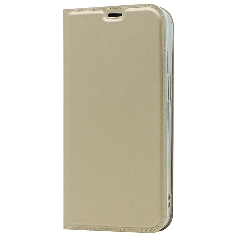 Pour Iphone 14 6,1 Pouces PU en Cuir Support de Support D'adsorption Magnétique Couvercle à L'épreuve du Téléphone Avec Fente de Carte - or