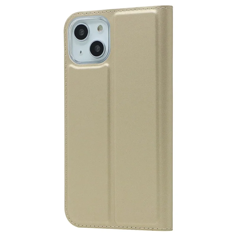 Pour Iphone 14 6,1 Pouces PU en Cuir Support de Support D'adsorption Magnétique Couvercle à L'épreuve du Téléphone Avec Fente de Carte - or