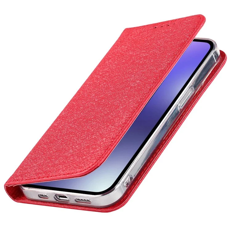 Para Iphone 14 Pro Max 6.7 Pulgadas Resistant de PU PU Textura de la Textura de la Textura de la Texta de la Corque de la Casa de la Casa de la Corque - Rojo