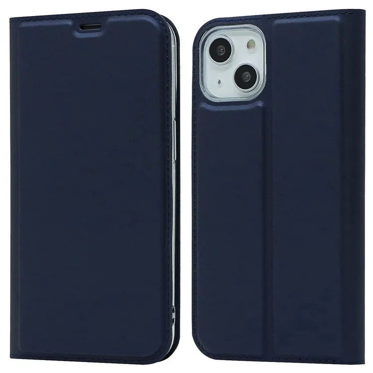 Para Iphone 14 Max 6.7 Pulgadas Anti-wear Flip PU Tarjeta de Cuero Case Soporte Diseño de Soporte de Soporte Magnético Cubierta Telefónica - Azul
