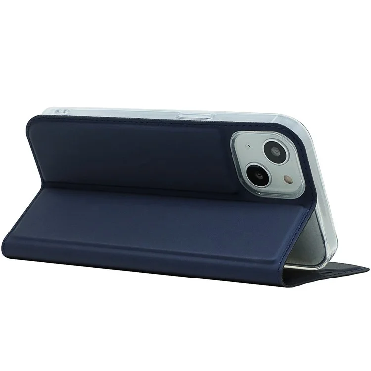 Para Iphone 14 Max 6.7 Pulgadas Anti-wear Flip PU Tarjeta de Cuero Case Soporte Diseño de Soporte de Soporte Magnético Cubierta Telefónica - Azul