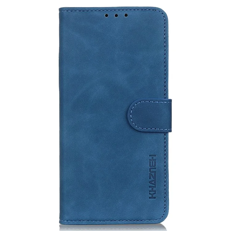 KHAZNEH per Motorola Moto G32 4G Wallet Stand Design Retro Textured PU Leather Cell Phone Cover Case - Blu