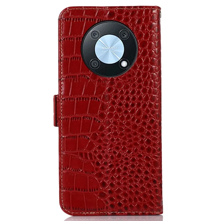 Для Huawei Nova Y90 4G / Наслаждайтесь 50 Pro 4G Подлинная Кожаная Кожаная Крышка Кожа - Красный