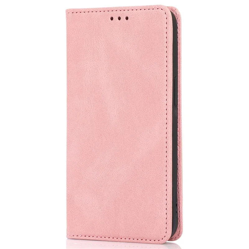 For iPhone 14 Pro Max 6.7 inch PU Leather Phone Drop-proof Case Magnetic Adsorption Flip Stand Wallet Shell - Rose Gold