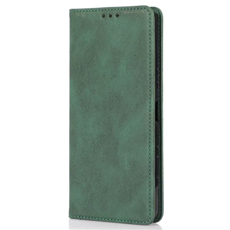 Para Sony Xperia 5 III 5G Capa à prova de choques Capa de carteira de couro PU Capa de telefone Fecho magnético Capa com suporte - Verde