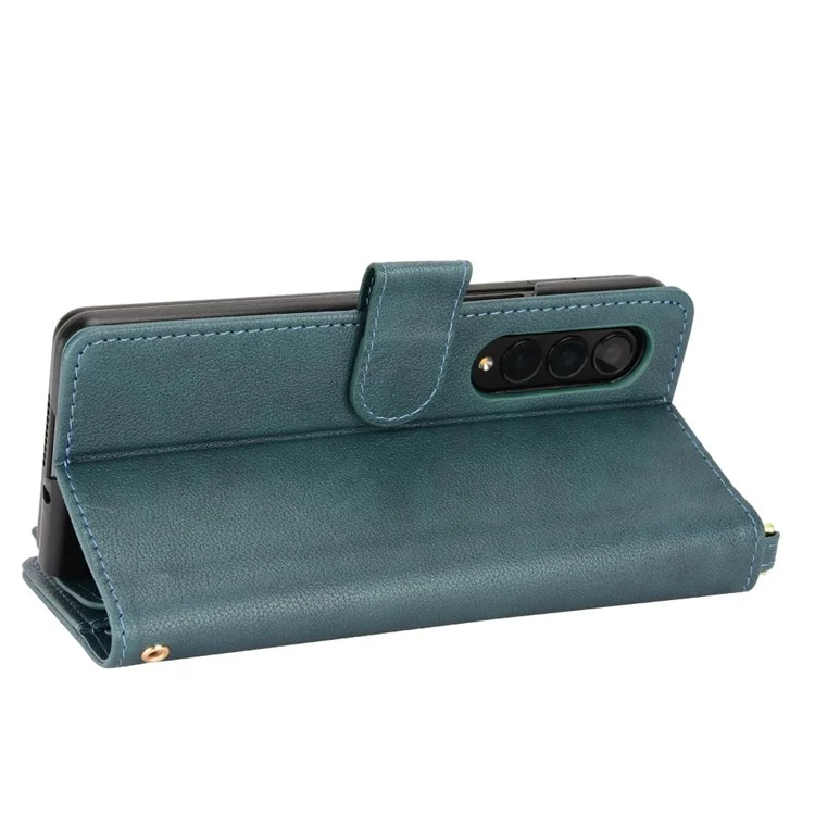 Pour Samsung Galaxy Z Fold4 5G Pockered Pocket Magnetin Closting Souple Designe - Vert