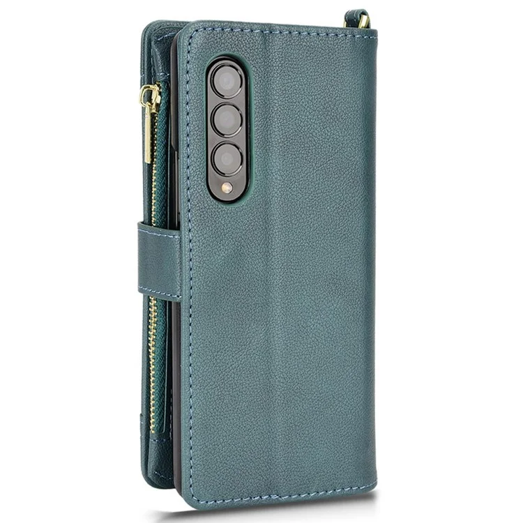 Pour Samsung Galaxy Z Fold4 5G Pockered Pocket Magnetin Closting Souple Designe - Vert