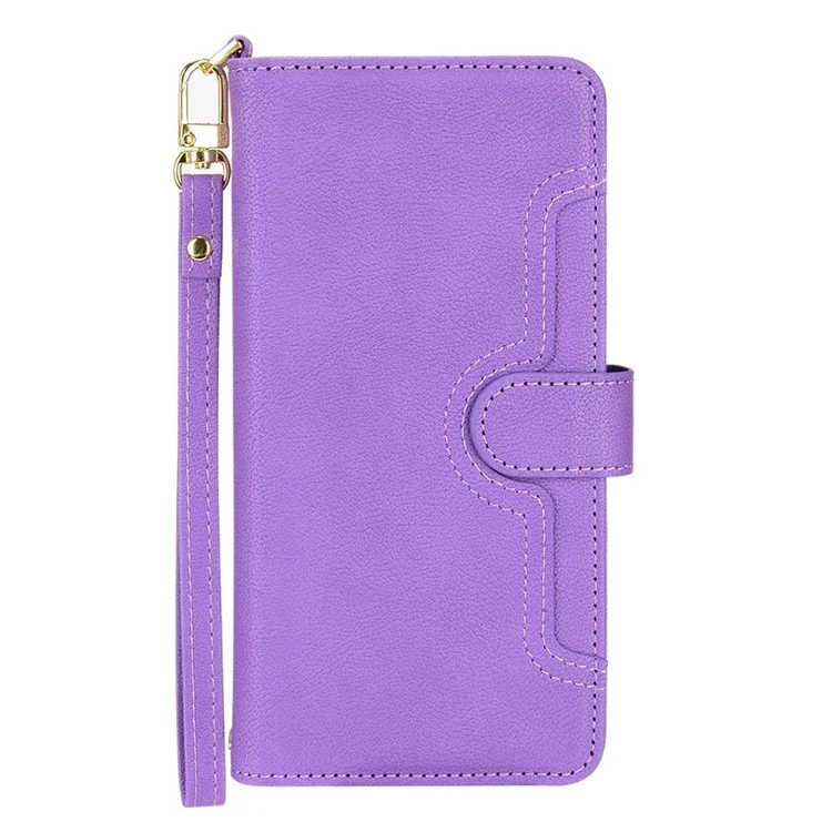 Pour Samsung Galaxy Z Fold4 5G Pockered Pocket Magnetin Closting Souple Designe - Violet