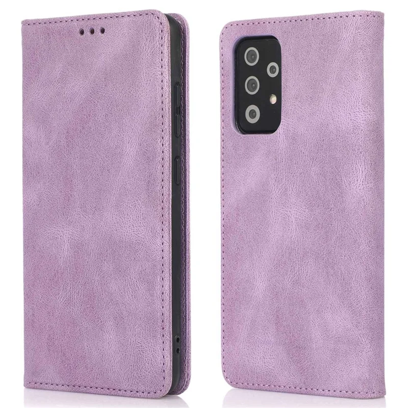 PU-læderet wallet-taske til Samsung Galaxy A32 5G / Galaxy M32 5G med magnetlukning, stødfast cover med stand - Lilla