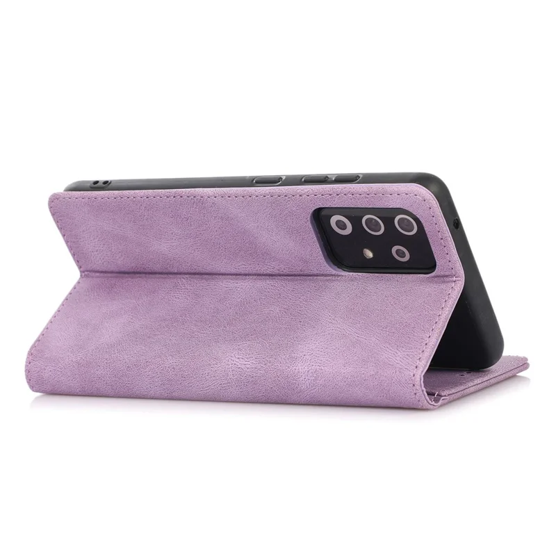 PU-læderet wallet-taske til Samsung Galaxy A32 5G / Galaxy M32 5G med magnetlukning, stødfast cover med stand - Lilla