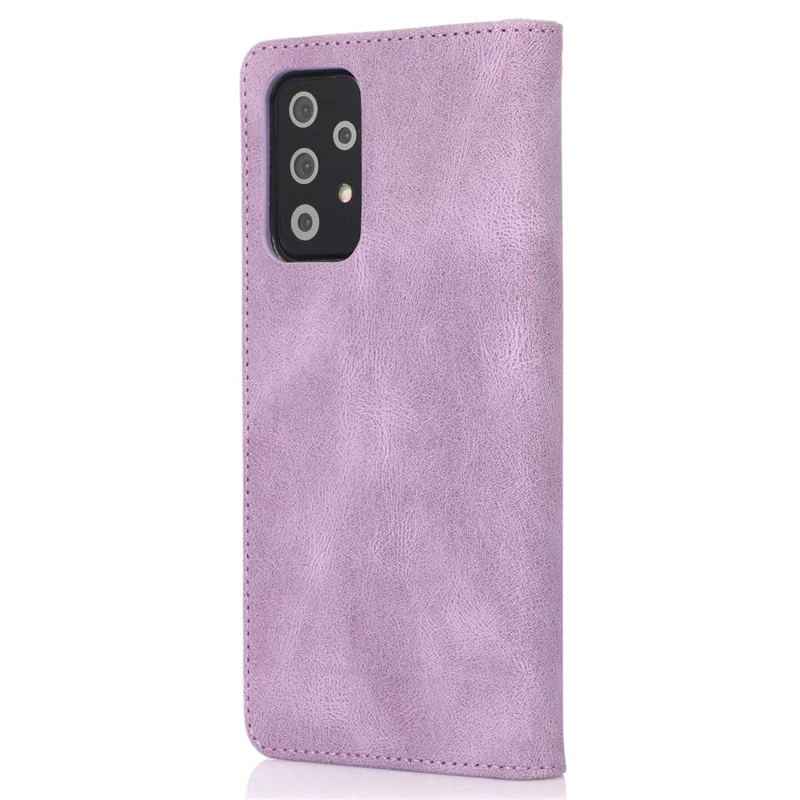 PU-læderet wallet-taske til Samsung Galaxy A32 5G / Galaxy M32 5G med magnetlukning, stødfast cover med stand - Lilla