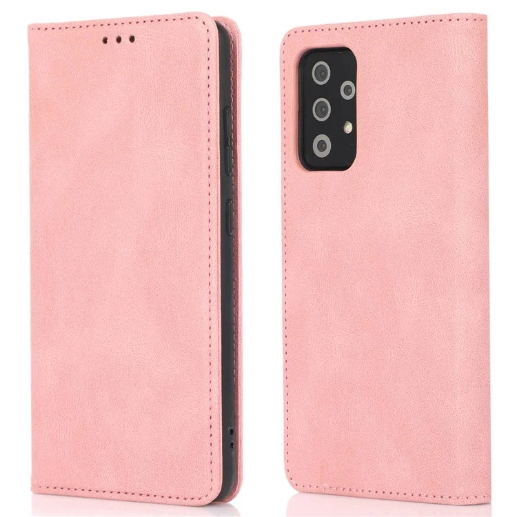Für Samsung Galaxy A32 5G / Galaxy M32 5G PU-Leder-Brieftasche Handyhülle Magnetverschluss Stoßfeste Abdeckung mit Ständer - Roségold