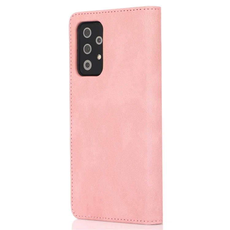 Für Samsung Galaxy A32 5G / Galaxy M32 5G PU-Leder-Brieftasche Handyhülle Magnetverschluss Stoßfeste Abdeckung mit Ständer - Roségold