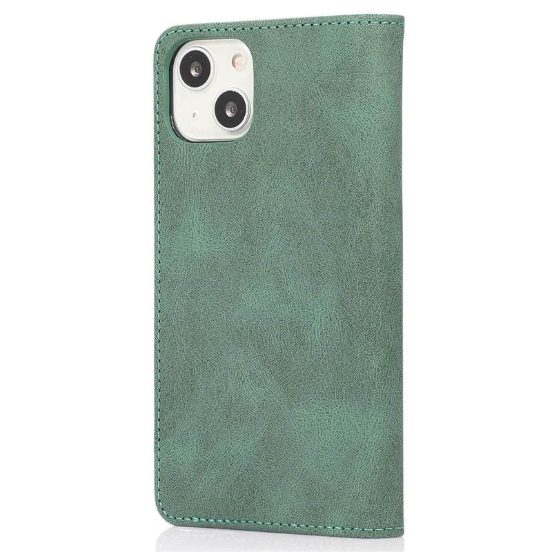For iPhone 14 Plus Anti-Drop Phone Case Magnetic Closure PU Leather Cover Scratch Resistant Wallet Stand Shell - Green