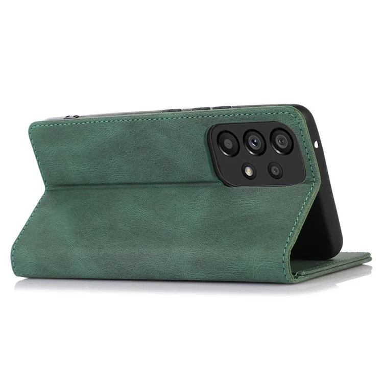 Für Samsung Galaxy A53 5G Wallet Phone Case Magnetische Adsorption PU Leder Abdeckung Stoßfest Schale mit Ständer - Grün