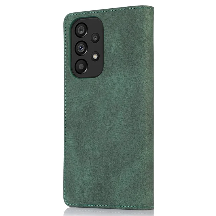 Für Samsung Galaxy A53 5G Wallet Phone Case Magnetische Adsorption PU Leder Abdeckung Stoßfest Schale mit Ständer - Grün
