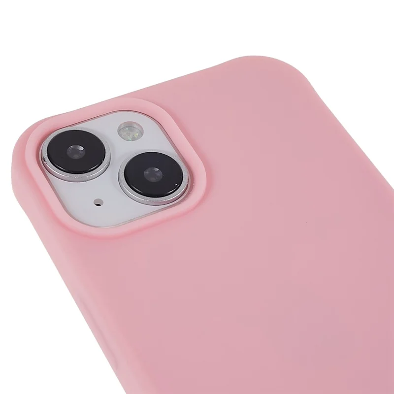 For iPhone 14 Plus Integrated TPU Phone Back Case Anti-scratch Anti-drop Cover with Lanyard - Pink