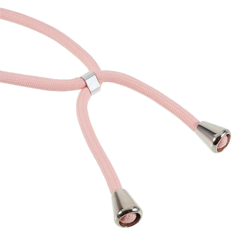For iPhone 14 Plus Integrated TPU Phone Back Case Anti-scratch Anti-drop Cover with Lanyard - Pink