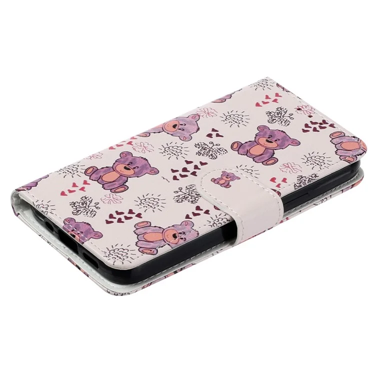 Per Iphone 14 Max da 6,7 ​​pollici in Rilievo in Cuoio Per Pheret in Cuoio Per la Chiusura Magnetica Antidrop Con Cinturino Per Mano - Orso