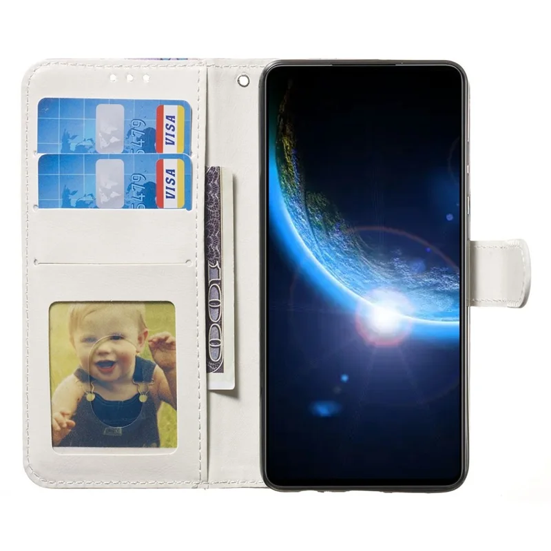 Para iPhone 14 6.1 polegadas Padrão de Impressão Fecho Magnético Capa de Telefone de Couro PU Carteira Suporte Caso - Apanhador de Sonhos