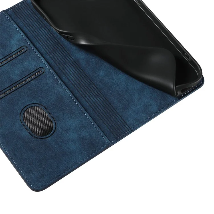 For Xiaomi Redmi Note 12 Pro 4G / Note 11 Pro 5G (Qualcomm) / Note 11 Pro 4G (MediaTek) Foldable Stand PU Leather Wallet Cover Magnetic Auto-absorbed Phone Case - Blue