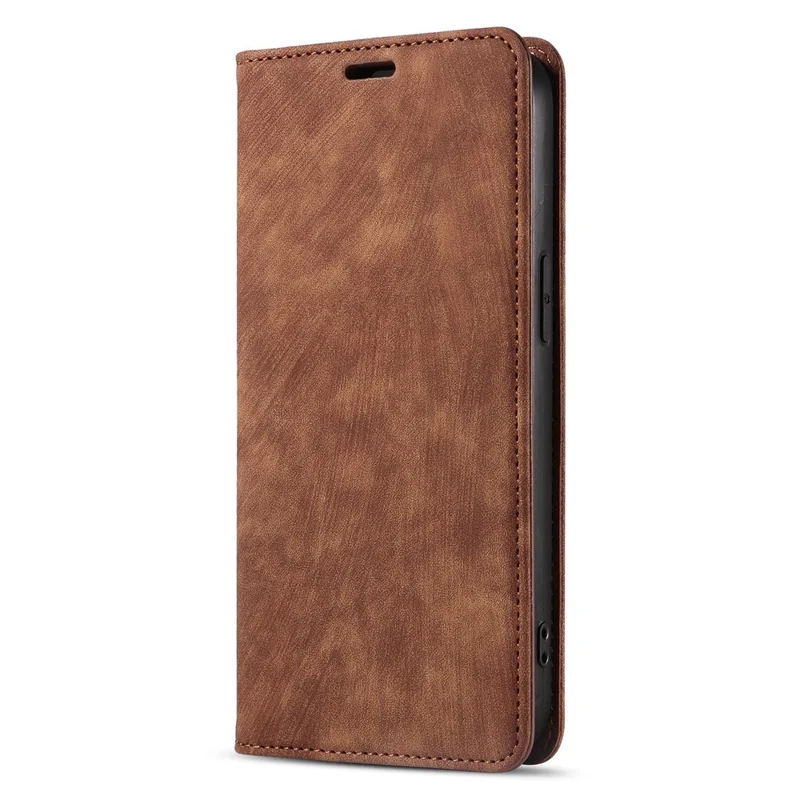 For Xiaomi Redmi Note 12 Pro 4G / Note 11 Pro 5G (Qualcomm) / Note 11 Pro 4G (MediaTek) Foldable Stand PU Leather Wallet Cover Magnetic Auto-absorbed Phone Case - Brown