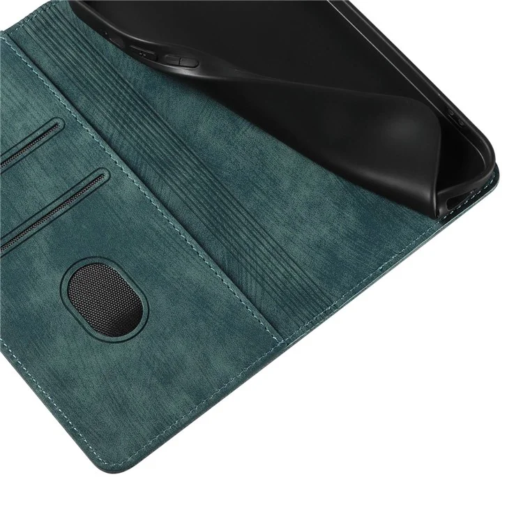 Pour Samsung Galaxy A53 5G Magnetic Auto-absorbed PU Leather Cover Inner TPU Phone Case with Stand Wallet - Vert