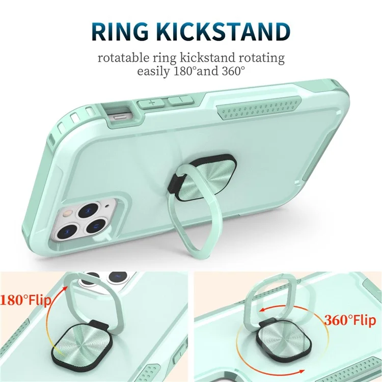 Para Iphone 12 Pro Máximo 6,7 Polegadas 3 em 1 PC + Silicone Caixa - Verde