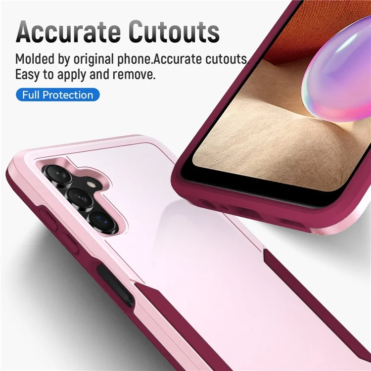 For Samsung Galaxy A13 5G PC + TPU Dual Layer Protection Cover Back Protector Anti-drop Phone Case - Pink / Rose