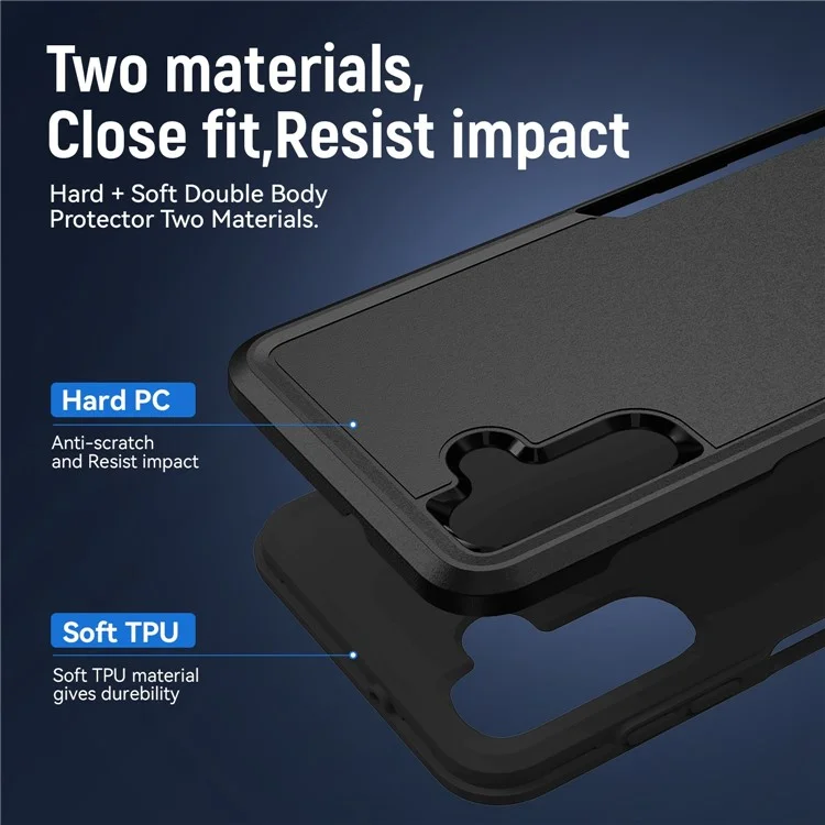 Per Samsung Galaxy A13 5G PC + TPU Dual Layer Protection Cover Back Protector Anti-drop Phone Case - Nero