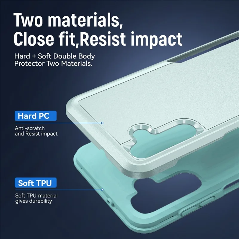 For Samsung Galaxy A13 5G PC + TPU Dual Layer Protection Cover Back Protector Anti-drop Phone Case - Green
