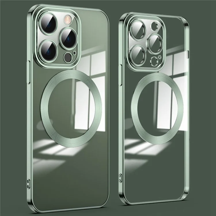 Capa de Telefone Ultrafina para iPhone 14 Pro Max 6,7 polegadas Capa Traseira de Telefone TPU Compatível com MagSafe - Verde