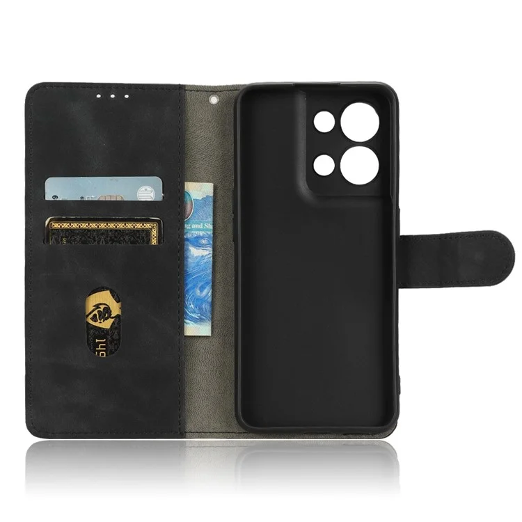 Pour Oppo Reno8 Pro 5G (version Globale) Folio Flip Protective Case-touch Touch Feeling pu Leather Stand Magnetic Fermeing Téléphone Couverture Avec Bracelet - le Noir