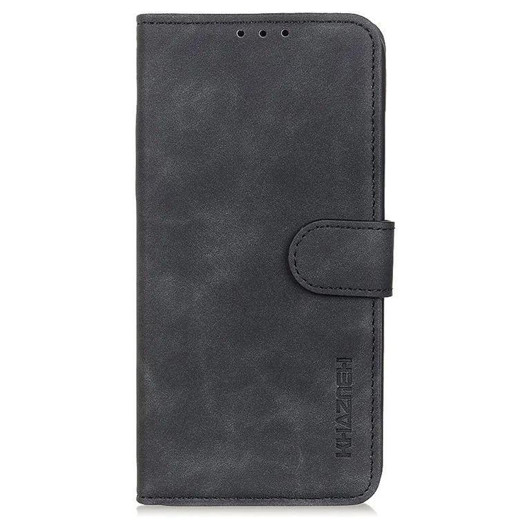 KHAZNEH for Huawei nova Y90 4G Shockproof Vintage PU Leather Cover Wallet Stand Protective Phone Case - Black