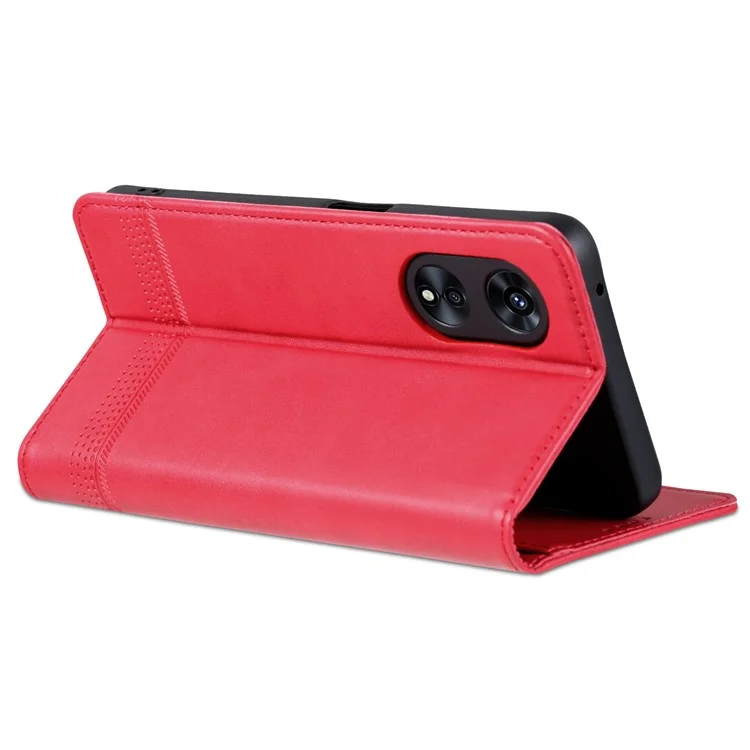 AZNS Protection Protection PU Cuir PU Pour Oppo A97 5G Magnetine Closure Pauture Sur Bourne - Rouge