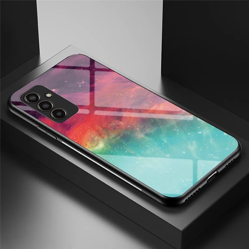 Back Cover for Samsung Galaxy M13 4G, Starry Sky Pattern Design TPU Tempered Glass PC Phone Protector - Color Starry Sky