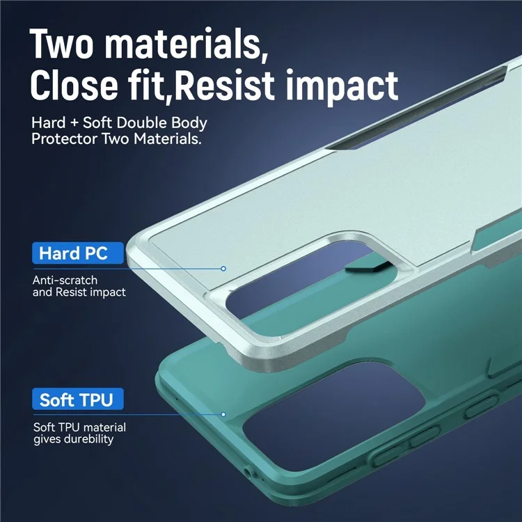 Slim Phone Case for Samsung Galaxy A53 5G, PC + TPU Shockproof Cover Anti-drop Phone Protector - Green