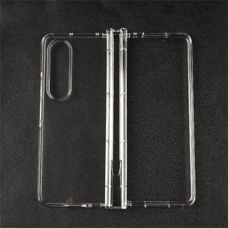 For Samsung Galaxy Z Fold4 5G Transparent Folding Phone Case Wear-resistant Anti-fall Cover with Pen Holder