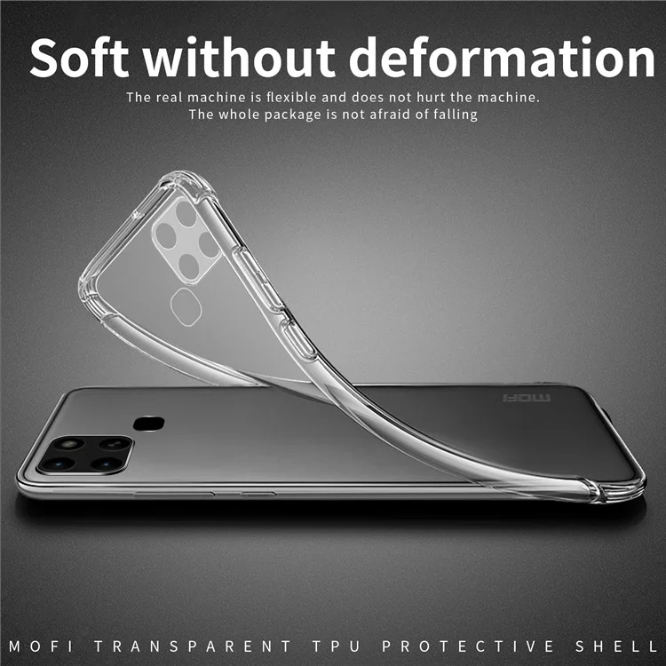 Mofi Per Infinix Smart 6 / X6511b Coper Coperchio di Pelle Pellofica di Pelle Pello Coperchio Trasplicato TPU Non Giallo