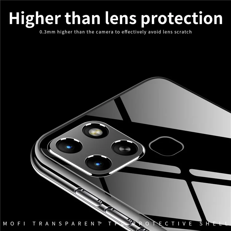 Mofi Per Infinix Smart 6 / X6511b Coper Coperchio di Pelle Pellofica di Pelle Pello Coperchio Trasplicato TPU Non Giallo
