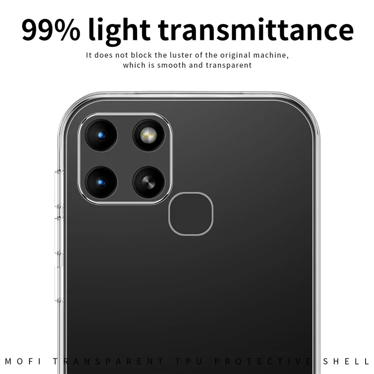 Mofi Per Infinix Smart 6 / X6511b Coper Coperchio di Pelle Pellofica di Pelle Pello Coperchio Trasplicato TPU Non Giallo