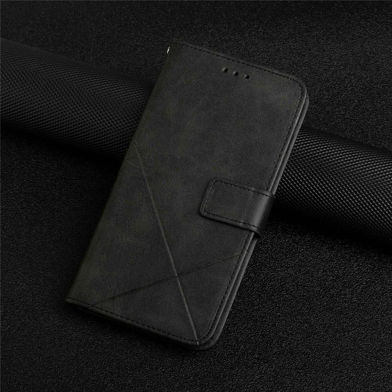 For iPhone 14 6.1 inch Solid Color Stand Wallet Anti-fall Case Line Imprinting PU Leather+TPU Phone Cover - Black