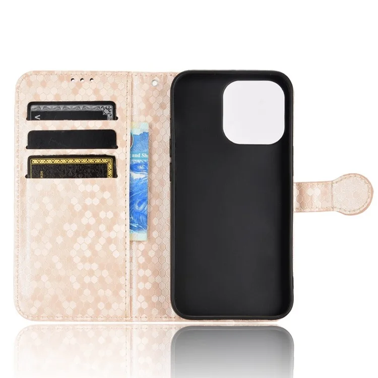 Per Iphone 13 Pro Max 6,7 Pollici Ben Protetto Magnetic Class Dot Pattern Exprinted Cover Leather Worth Cover Wallet Book Style Case - Oro