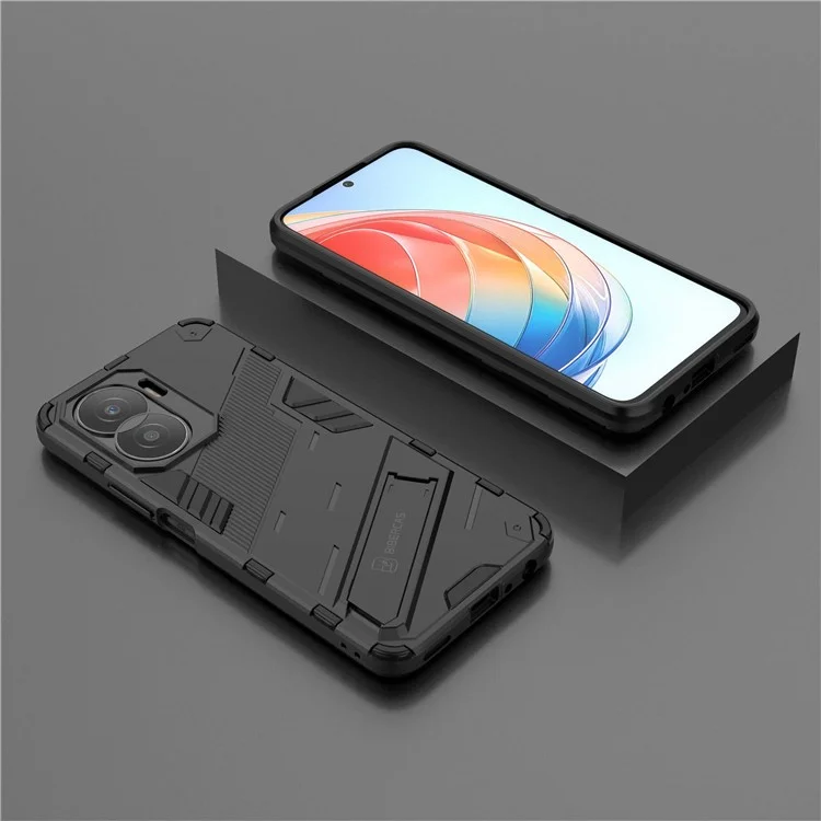 Per Onore X40i 5g Shock Shock Ibrido Tpu + Telefono pc Cavellatore Back Cover - Nero