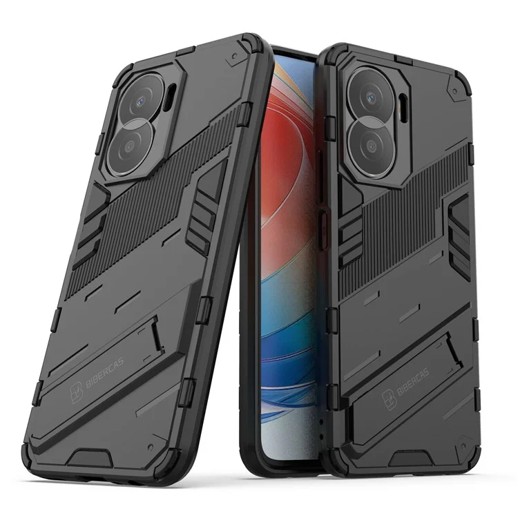 Per Onore X40i 5g Shock Shock Ibrido Tpu + Telefono pc Cavellatore Back Cover - Nero