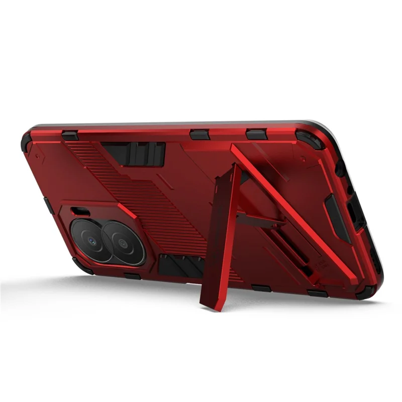 For Honor X40i 5G Shock Absorbing Hybrid TPU + PC Phone Case Kickstand Feature Back Cover - Red